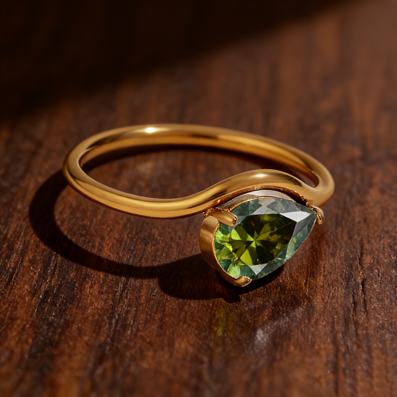 Women's Colorful Teardrop Ring, Exquisite December Birthday Gift